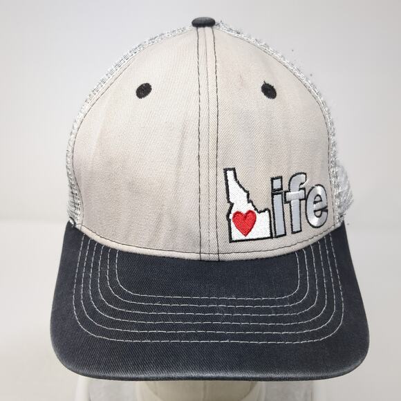 Idaho Life Snapback Trucker Hat Gray OS Adjustable Mesh Back Arcadian Outfitters - Picture 2 of 10